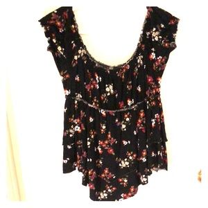 Flower off the shoulder top